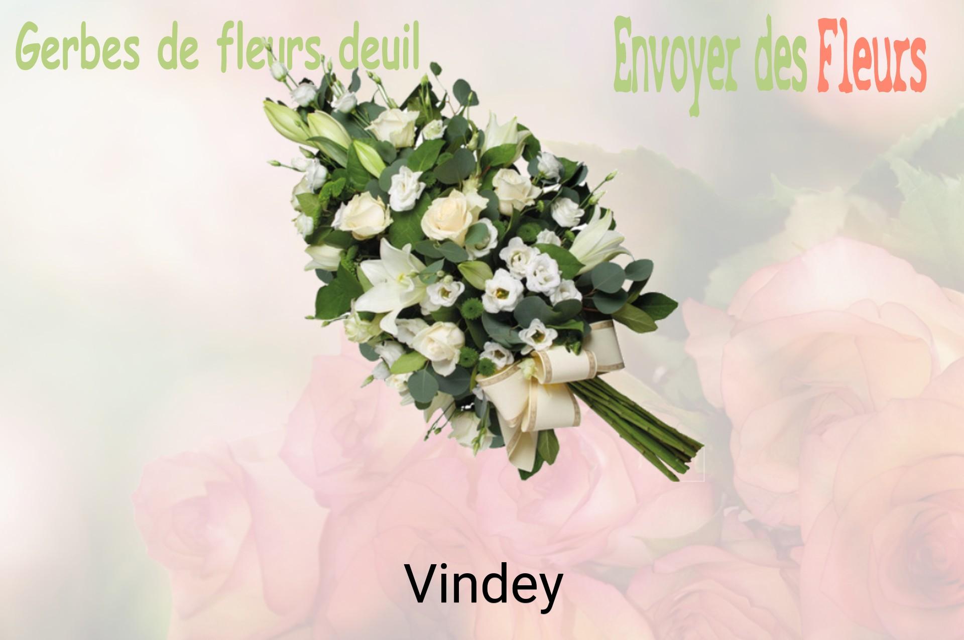 Gerbe de fleurs de deuil livrée à Vindey